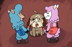 alpaca animal_crossing anthro bodily_fluids bottomless breasts bukkake camelid canid canine canis clothed clothing cum cyrus_(animal_crossing) darkpatito digby_(animal_crossing) domestic_dog erection futa_is_bigger futanari genital_fluids glans group gynomorph gynomorph/male humanoid_penis intersex intersex/male male male/male mammal nintendo nude penis reese_(animal_crossing) video_games