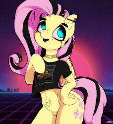 absurd_res asterozoan biped bizkit candy clothing echinoderm equid equine female feral flutterpunk fluttershy_(mlp) food friendship_is_magic goth hi_res limp makeup mammal marine mascara my_little_pony n0nnny piercing pterippus pussy starfish tattoo water wings