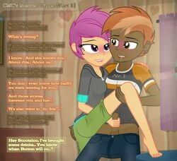 1boy 1girls animated button_mash_(eg) button_mash_(mlp) clothing equestria_girls female handjob hasbro my_little_pony randomtriples saliva scootaloo_(eg) scootaloo_(mlp) uncut video