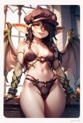 a1exwell ai_generated deadlock female gargoyle goblin_female ivy_(deadlock) lingerie medium_breasts monster_girl stable_diffusion underwear