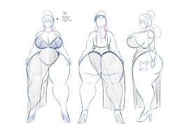 1girls ass_bigger_than_head ass_exposed big_breasts curvaceous_female curvaceous_figure curvy curvy_body curvy_female curvy_figure dress exposed_ass female greninja hips hips_wider_than_shoulders hourglass_figure igphhangout massive_thighs mizu_(igphhangout) original_character revealing_clothes revealing_clothing revealing_outfit sketch skimpy skimpy_clothes skimpy_dress skimpy_outfit tagme visible_ass wide_hips