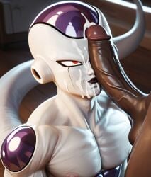 2boys after_fellatio ai_generated cum cum_in_mouth cum_on_face cumshot dark-skinned_male dark_skin dragon_ball dragon_ball_super dragon_ball_z frieza frieza_race fuckboy gay interracial interspecies penis_on_face purple_lipstick returnthis smile smiling submissive_male tagme yaoi