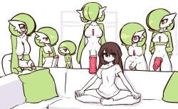 2girls 5futas animal_genitalia animal_penis areolae arm_support arms_behind_back big_breasts big_penis bottomless breasts brown_hair couch erection female flat_chest foreskin futa_sans_balls futa_with_female futanari gardevoir glasses green_hair harem huge_cock humanoid humanoid_penis imminent_gangbang indian_style intersex large_breasts leaning_forward liveactors looking_at_another medium_breasts meme multiple_girls nipples on_couch partially_retracted_foreskin penis phimosis pillow piper_perri_surrounded piper_perri_surrounded_(meme) pokemon pokephilia red_eyes sitting small_breasts standing surrounded uncircumcised uncut