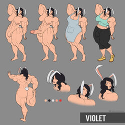 1futa animal_genitalia animal_penis bodybuilder bunny_ears futanari intersex moxydoxy muscle muscular muscular_futanari solo_futa thick thick_thighs