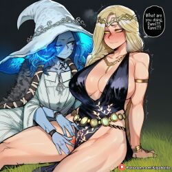 1futa 1girls ai_assisted ai_generated anime anime_style balls bandai_namco big_ass big_breasts blonde_hair blue_penis blue_skin breasts caption clitoris cock comic comic_page curvaceous curvaceous_body curvaceous_female curvaceous_figure dialogue dickgirl elden_ring female female_focus fit_female fromsoftware futa_on_female futa_only futa_sans_pussy futa_with_female futanari girly high_resolution highres horny hourglass_figure huge_ass huge_balls huge_boobs huge_breasts huge_butt huge_cock huge_testicles huge_thighs intersex manga manga_page medium_ass medium_breasts medium_penis muscular patreon penis princess pussy queen queen_marika_the_eternal ranni_the_witch self_upload sexy shiny sigabelle speech_bubble stable_diffusion testicles text text_bubble uncensored vagina veiny_penis voluptuous voluptuous_female waifu waifu_diffusion witch witch_costume witch_hat woman worship