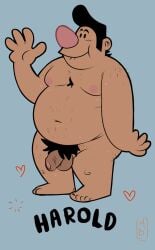 1boy 4_fingers big_belly big_nose black_hair cartoon_network dilf fat fat_man harold_(billy_and_mandy) human male male_only mature_male mayku nipples nude nude_male overweight overweight_male penis pubic_hair solo solo_male testicles the_grim_adventures_of_billy_and_mandy warner_bros warner_brothers