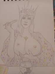 1girls arthurian_legends big_breasts goddess hi-rez_studios huge_breasts morgan_le_fay_(smite) mythology nghiluu sketch smite solo