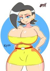 big_breasts big_breasts black_hair blue_eyes breasts breasts breasts female female female_only girl girly goil_drawing original original_artwork original_character original_characters yellow_dress