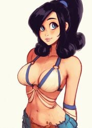 1girls black_hair blue_eyes bra breasts chimi_(raichiyo33) female lamia light-skinned_female light_skin raichiyo33