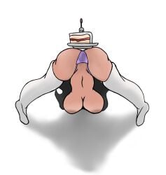 ass_focus cake fem_j femj jack-o_pose pink_panties thick_thighs thighhighs thighs tits underboob wet_pussy