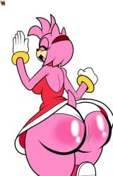 amy_rose facing_away fat_ass female furry huge_ass sega sonic_(series) waving