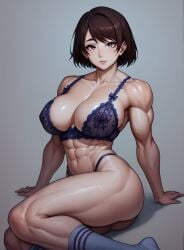 abs ai_generated athletic athletic_female biceps big_biceps big_breasts big_legs big_muscles big_thighs breasts breasts female hotaru_hinase huge_breasts huge_thighs large_breasts large_thighs lingerie muscle muscle_girl muscle_growth muscle_mommy muscular muscular_female muscular_hands muscular_legs socks toned toned_arms toned_belly toned_body toned_female toned_legs toned_stomach