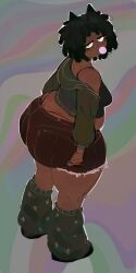 big_ass big_breasts breasts bubble_butt dark-skinned_female dark_skin female huge_ass takamoom thick_thighs wide_hips