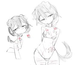 bikini dog_ears dog_tail female oc orginal_character puppy puppygirl scars sealwool self_harm self_insert