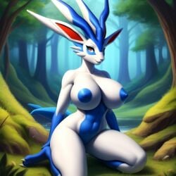 ai_generated anthro frosting.ai game_freak nintendo pokemon pokemon_(species) xerneas