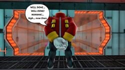 100acrew 1boy 2025 2girls amy_rose anthro ass bat_girl brainwashed bucket_helmet cells chum_bucket chum_bucket_bucket_helmet dialogue drone eggman female hands_behind_back hedgehog_girl huge_ass human male mind_control mobian mobian_(species) pink_body pink_fur rouge_the_bat sega sfm sonic_(series) sonic_the_hedgehog_(series) source_filmmaker speech_bubble standing