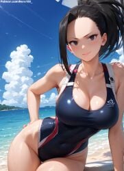 1girls 2d ai_generated ass ass athletic athletic_female bare_shoulders belly big_breasts black_eyes black_hair boku_no_hero_academia chest cleavage curvy curvy_figure cute cute_face detailed eyelashes eyeshadow female female_only fit fit_female focus green_eyes high_quality large_breasts legs light-skinned_female light_skin lips lipstick looking_at_viewer makeup mascara midriff momo_yaoyorozu my_hero_academia navel nero100 pale-skinned_female pale_skin ponytail posing seductive seductive_look stable_diffusion swimsuit swimwear tagme thighs thin_thighs thin_waist