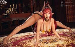 breasts demon demoness devil female giantess giantess_pred giantess_vore gts ryanreos sinia split succubus tinies tiny tongue tongue_out vore