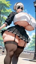 1girls 2024 ai_generated alternate_breast_size big_breasts breasts cameltoe huge_breasts jiuyang-hsien large_breasts looking_at_viewer massive_breasts nier:_automata platinum_games playstation school_uniform serafuku short_hair square_enix sweat sweatdrop sweaty sweaty_body thick_legs thick_thighs tight_clothing top_heavy underboob white_hair yorha_2b