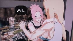 3d big_breasts big_penis blonde_hair domination futanari helping konoha muscular naruto naruto_(series) naruto_shippuden pink_hair sakura_haruno tsunade