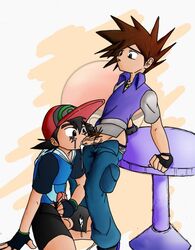 2boys clothed cum cum_in_mouth cum_inside gary_oak gay male male/male male_only pokemon puberty pubic_hair satoshi_(pokemon) trainer trainer_(artist) yaoi