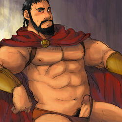 300 bara blush briefs cape dark_horse leonidas male male_only muscle penis solo tagme