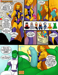 3girls 5boys bart_allen batman_(series) beast_boy bisexual cassie_sandsmark comic conner_kent cyborg_(dc) dark-skinned_male dark_skin dc dc_comics female garfield_logan green_skin group_sex human_in_animal_body icemanblue kid_flash kon-el koriand'r male multiple_males orgy puberty pubic_hair rachel_roth raven_(dc) robin_(dc) robin_(tim_drake) sapient_animal sentient_animal sentient_feral starfire straight_hair superboy superboy_(conner_kent) superman_(series) teen_titans the_flash_(series) tim_drake wonder_girl wonder_woman_(series)