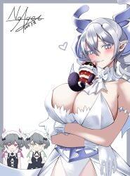 3girls absurdres ariane_the_labrynth_servant arianna_the_labrynth_servant arianne_the_labrynth_servant arms_under_breasts bare_shoulders breasts bubble_tea_challenge cleavage cup cupsy_yummy dated demon_girl demon_horns demon_wings dress drill_hair drinking_straw drinking_straw_in_mouth duel_monster female female_only gloves grey_eyes grey_hair heart highres horns konami labrynth_of_the_silver_castle large_breasts leotard long_hair lovely_labrynth_of_the_silver_castle low_wings multi_wing multiple_females multiple_girls noagen pointy_ears safe signature simple_background solo_focus strapless strapless_dress twin_drills white_background white_dress white_gloves white_leotard white_wings wings yu-gi-oh!