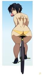 ass athletic back back_view bare_arms bare_back bare_legs bare_midriff bare_shoulders bicycle big_ass big_butt big_hero_6 bikini black_hair bra brown_eyes bubble_gum colored curvaceous curvy disney eyeliner eyeshadow female female_focus female_only gogo_tomago hourglass_figure liefeldianabomination marvel marvel_comics mascara pinup pose posing short_hair sneakers solo voluptuous wide_hips yellow_panties