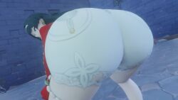 1girls 3d animated ass ass_focus ass_shake astra_yao big_ass black_hair breasts female from_behind hairband huge_ass jiggle kishi leaning leaning_forward long_hair longer_than_10_seconds looking_at_viewer purple_eyes short_shorts shorter_than_30_seconds shorts sideboob smile solo tagme thick_thighs very_long_hair video zenless_zone_zero