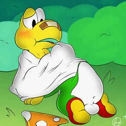 1:1 ass balls blush clothing contimplatininspiratio digital_media_(artwork) halloween hi_res holidays koopa koopa_troopa koops male male/male male_only mario_(series) nintendo paper_mario reptile scalie the_great_gonzales_jr turtle underwear video_games yoshi