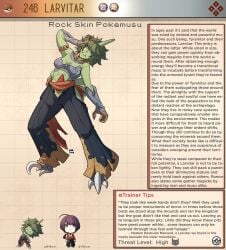character_sheet creature_index english_text height_chart kinkymation larvitar lots_of_text pokemon pokemusu pokephilia text text_box textless