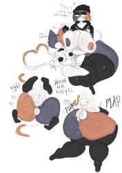 1futa 2anthro 2girls after_sucking_breasts anthro anthro_on_anthro anus backsack beanie begging big_balls big_breasts big_penis blue_body brown_body cat_ears cat_futa cat_girl cat_tail cate_meowdy_(fortnite) collar cousin cousins doggy_style ear epic_games female fortnite futanari happy heart_shaped_tail incest incest_(lore) intersex leash leash_pull mating_press meow_skulls_(fortnite) nipples on_back on_knees penis precum size_difference skinny_futa solo007_(artist) sweat sweater sweaty_ass sweaty_butt tail thick_ass thick_thighs thighs white_background