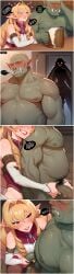 1boy 1girls ai_generated big_penis braid braided_hair chubby chubby_male cock comic comic_panel comic_strip commission commission_art elf elf_ears elf_female elf_girl elinalise_dragonroad english english_text fat_male female green_skin hair hairy hairy_male hi_res high_quality high_resolution highres horny horny_female huge_cock interspecies lips lipstick long_hair male male/female mushoku_tensei orange_hair orc orc_male penis pub pussy red_eyes renz3n request requested size_difference speech_bubble straight tagme text text_bubble thought_bubble tusks