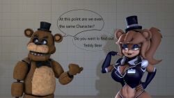 1boy 1girls 2025 3d 5_fingers angry angry_expression angry_face animated animatronic animatronic_female animatronic_male annoyed annoyed_expression annoyed_face bear bear_boy bear_girl big_ass big_breasts black_bow_tie black_bowtie black_top_hat black_tophat blue_eyes bow_tie bowtie bra breasts brown_body brown_fur brown_hair comedy crossover eyeshadow female fhd five_nights_at_freddy's freddy_(fnaf) freddy_fazbear fredina's_nightclub fredina_(cally3d) frenni_(cryptia) frenni_(cryptiacurves) frenni_fazclaire funny hd hd_(traditional) hilarious humor looking_at_viewer male meme not_porn one_eye_closed panties ripped_clothing robot robot_boy robot_girl screaming shouting sound tagme talking_to_viewer thick_thighs top_hat tophat tuxedo ursid ursid_humanoid video voice_acted wink yelling yelling_at_another
