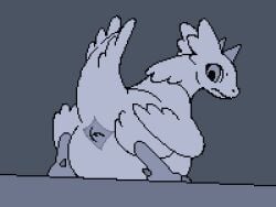 1girls animal_genitalia animated big_belly birth cloaca contractions dragon egg egg_from_cloaca egg_laying eggnant feathered_dragon feathered_scalie feathers female female_only feral genitals ghostcorax gif greyscale horn monochrome mythological_creature mythological_scalie mythology pregnant pregnant_female pregnant_feral scalie solo tailbutt wings