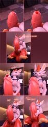 3d_(artwork) absurd_res anthro balls bed bedroom bedroom_eyes big_balls big_breasts big_penis blender_(artwork) breasts cinderace cock_vore comic digital_media_(artwork) furniture futanari gaping gaping_urethra generation_8_pokemon genitals hi_res hiddenmask18 huge_cock hyper hyper_balls hyper_penis intersex lagomorph leporid mammal muscular narrowed_eyes nintendo object_vore penile penis pokeball_vore pokemon pokemon_(species) pokemon_pred pokemon_prey rabbit seductive solo swallowing tongue tongue_out urethra vein veiny_penis vore