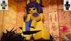 1boy 1girls 2girls 3d animal_crossing ankha ankha_(animal_crossing) ankha_ride_(minus8) areolae arms_crossed big_breasts breasts cowgirl cowgirl_position duo duo_focus egyptian egyptian_female female male ninjashyper2 nipples penis public_sex pussy reference_image riding riding_cock roblox roblox_avatar robloxian self_upload skittle_(ninjashyper2) tagme thighs vaginal_penetration