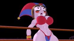 1girls 3d 3d_(artwork) against_ropes arena big_breasts blockyobjectawesomer boxing boxing_gloves boxing_ring bra breasts catfight female_focus female_only fight fighting fighting_ring glitch_productions huge_breasts jester jester_girl jester_hat kabalmystic_(style) large_breasts panties pomni_(the_amazing_digital_circus) red_boxing_gloves red_gloves ryona solo solo_focus the_amazing_digital_circus thick thick_thighs thighs thong wide_hips