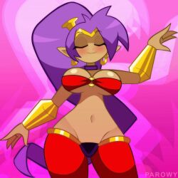 animated bare_shoulders belly_dancer blush bracelet breasts choker cleavage closed_eyes crop_top dancing earrings emmanomia female female_only hand_behind_head hand_up headgear long_hair looking_at_viewer loop looping_animation naked naked_female navel nipples nude nude_female one_eye_closed panties parowy ponytail purple_eyes purple_hair pussy seductive seductive_female seductive_look seductive_smile shantae shantae_(character) smile swaying swaying_hips tagme thick_thighs tight_clothing underboob voluptuous wide_hips