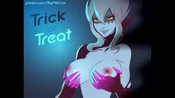 1girls animated areolae big_breasts bouncing_breasts breasts evelynn female female_only holding_breast large_breasts league_of_legends looking_at_viewer nipples no_sound radsquid solo video