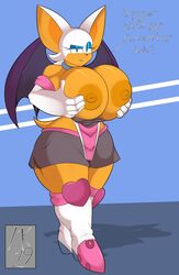 absurd_res big_breasts breasts breasts_out busty curvy female hi_res huge_breasts mklancer00 nipples rouge_the_bat seductive smile solo sonic_(series) thick_thighs voluptuous wide_hips