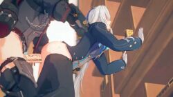 2boys animated backshots bookshelf from_behind gauntlets gay gay_sex genshin_impact kiryuma large_penis male male/male male_only neuvillette_(genshin_impact) no_sound tagme video wriothesley_(genshin_impact) yaoi