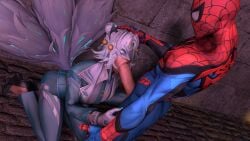 1boy 1boy1girl 1girls 3d 3d_(artwork) 3d_render ami_han animal_ears blowjob blowjob_face breasts fox_ears fox_girl fox_tail hetero_sex huge_cock kneeling large_breasts looking_at_partner loverlassysponk marvel marvel_comics marvel_rivals penis peter_parker spider-man spider-man_(marvel_rivals) spider-man_(series) straight suit suit_and_tie tail white_fox_(marvel) white_fox_(marvel_rivals) white_hair