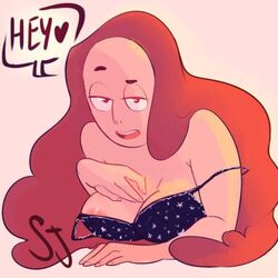 1girls bra breasts female female_only jessica_the_sinner leaning_forward nipple_slip solo steven_universe stevonnie