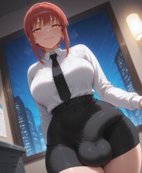 ai_art ai_generated balls ballsack braid braided_hair braided_ponytail bulge bulge_through_clothing bulging_breasts busty chainsaw_man civitai cock collared_shirt curvy curvy_figure dickgirl dickgirl_focus futa_focus futanari hi_res high_quality high_resolution highres huge_cock looking_at_viewer makima_(chainsaw_man) miniskirt necktie office office_clothing patreon penis penis_bulge penis_under_clothes penis_under_skirt plump_lips ponytail red_eyes ringed_eyes self_upload side_bulge skirt smirk smirking smirking_at_viewer stable_diffusion thick_thighs tie uncensored upscaled voluptuous voluptuous_futa wide_hips wide_thighs yellow_eyes yuckle