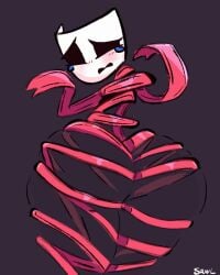big_ass blush embarrassed gangle_(the_amazing_digital_circus) gangle_with_thick_ribbons glitch_productions invisible negative_space notsawl ribbon the_amazing_digital_circus