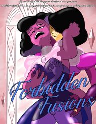 2girls breast_grab cartoon_network ctw36 female_only garnet_(steven_universe) gem_(species) gem_fusion grabbing_from_behind humor kissing_neck off_colors_(steven_universe) rhodonite_(steven_universe) steven_universe tagme