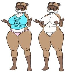 1:1 belly big_breasts breasts clothing female genderbent hi_res mammal mature_female nipples over_the_hedge oystercatcher7 procyonid pussy raccoon rj_(over_the_hedge) shirt slightly_chubby tank_top thick_thighs topwear underwear wide_hips