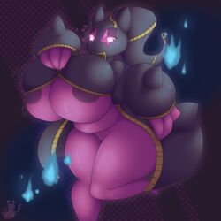 1:1 1girls abstract_background banette big_breasts breast_squish breasts chubby digital_media_(artwork) female fire heart hi_res huge_breasts humanoid looking_at_viewer mega_banette mega_evolution megustalikey nintendo overweight overweight_female pokémon_(species) pokemon pokemon_oras pokemon_rse pussy shortstack solo squish thick_thighs under_boob video_games will-o-wisp zipper